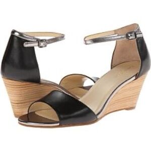 Cole Haan Rosalin Wedge Sandals black / silver size 11 NEW